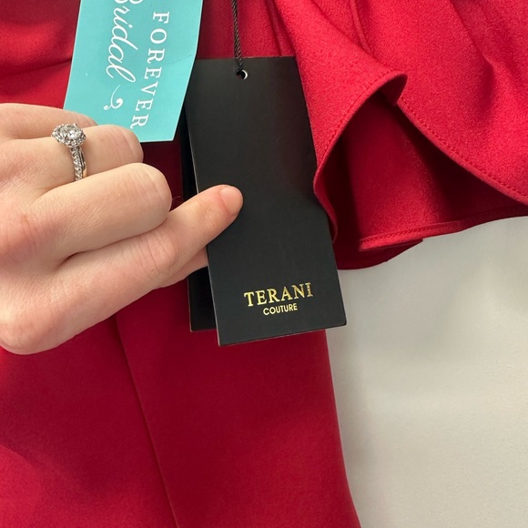 NWT Terani Couture COCKTAIL 1821C7014 in color Berry - Picture 5 of 8